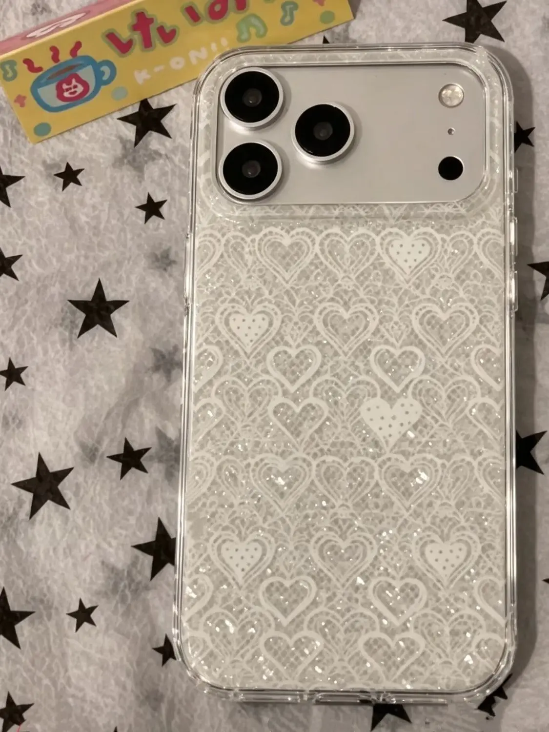 Coque de téléphone coréenne en dentelle blanche avec motif cœur brillant pour iPhone Ultra 18 17 Air 16 15 14 13 12 11 Pro 16Plus Mini Y2K