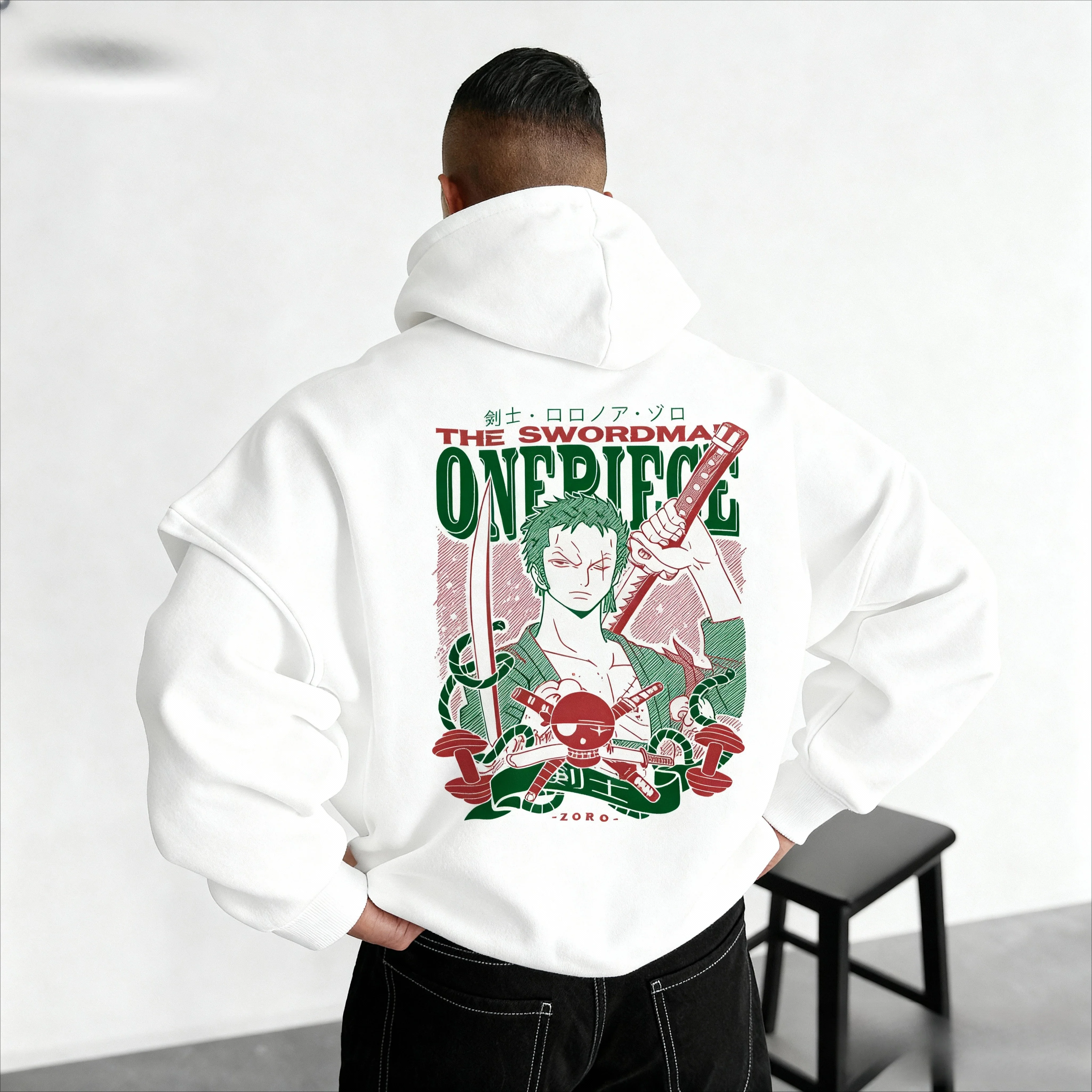 

Новинка 2026, унисекс, цельный пуловер большого размера с рисунком Зоро, толстовка с капюшоном для мужчин и женщин, повседневная уличная одежда, толстовка с принтом аниме, куртка