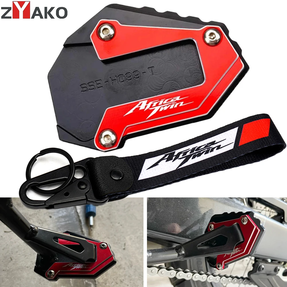 For Honda Africa Twin CRF1100L CRF 1100L Adventure Sports 2020-2023 2024 Motorcycle Kickstand Side Stand Extension Pad Keyring