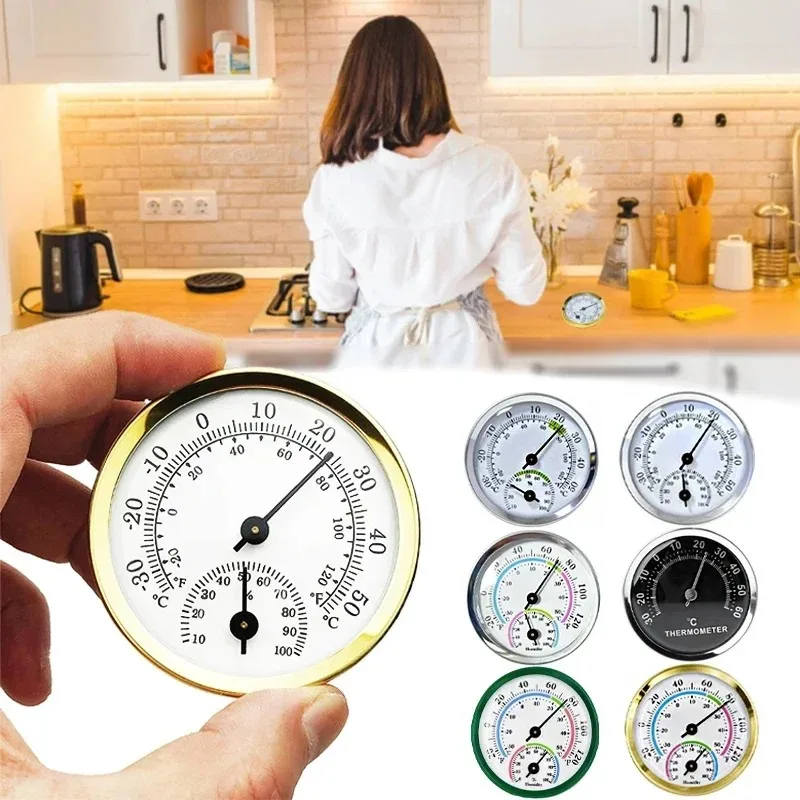 Wall Hanging Analog Hygrometer Thermometer Indoor Home Office Warehouse Precise Pointer Temperature Humidity Meter Aluminum Case