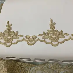 2Yards 10cm wide Exquisite Gold Cording Lace Embroidery Lace Dress Home Textile Sequin Triming Dance Clothes DIY Materail