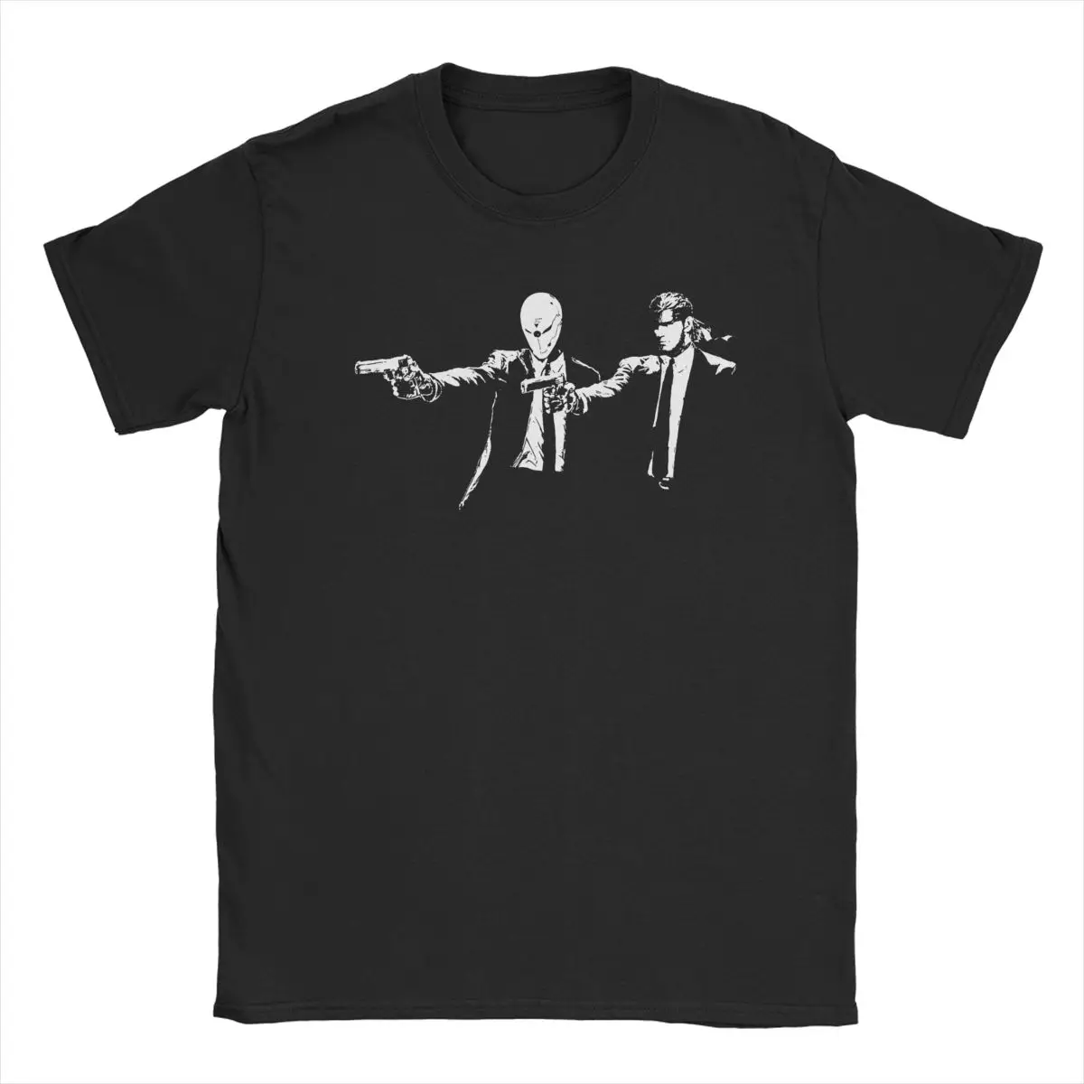 Novelty Metal Gear Solid Snake Cyborg Ninja Banksy Pulp Fiction T-Shirts Men Cotton T Shirt Short Sleeve Tees Summer Clothing