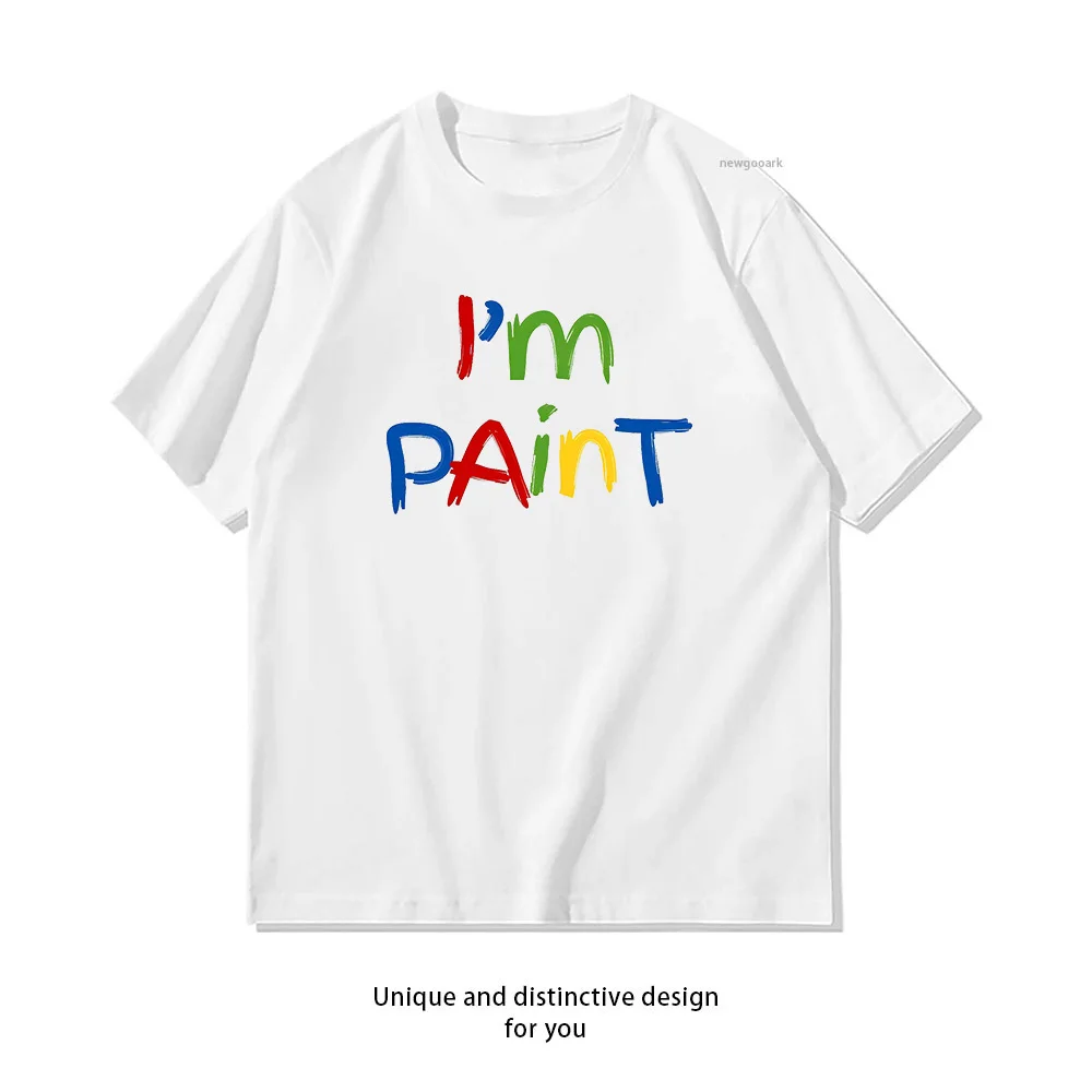I Love to Finger Paint I'm Paint Shirt Woman Man Summer O-neck Breathable Graphic T Shirts Casual Simple S-3XL