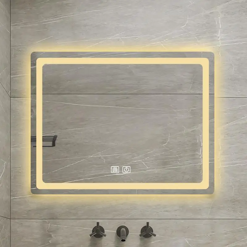 

36 Inch H LED Bathroom Vanity Mirror with Polished Crystal Design, Smart Lighted Wall Mirror for Modern Bathrooms