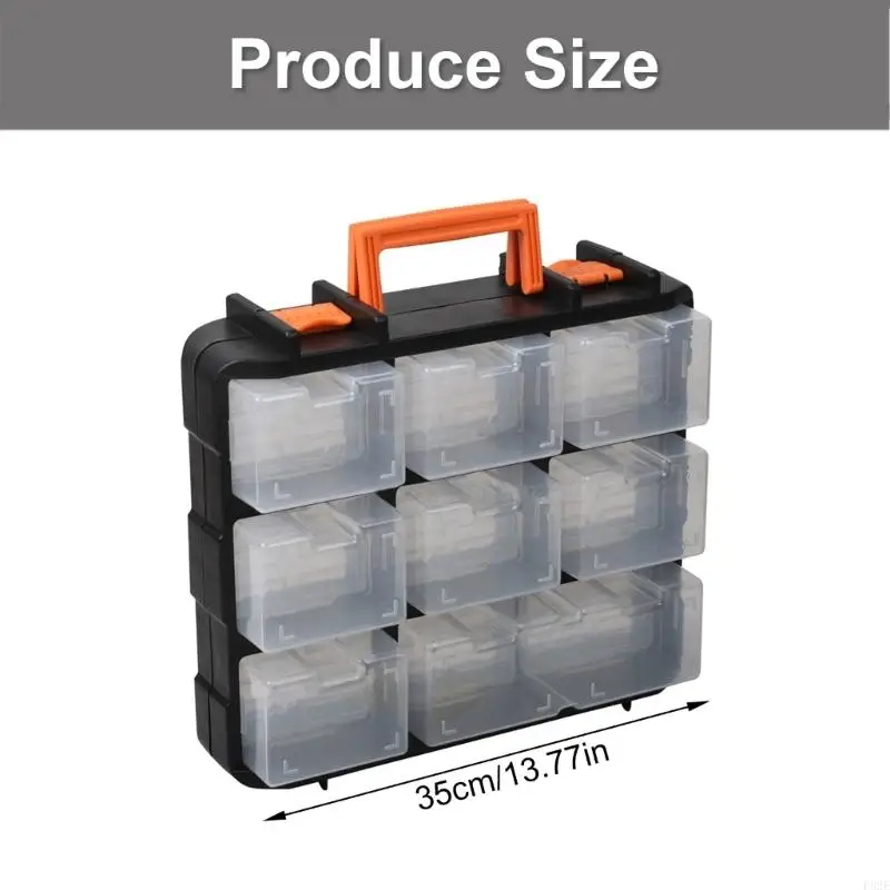 P82E Lightweight Handheld Organizers Storage Box With Antislip Handle For Easy Transport Household Repairs And Garage Storage