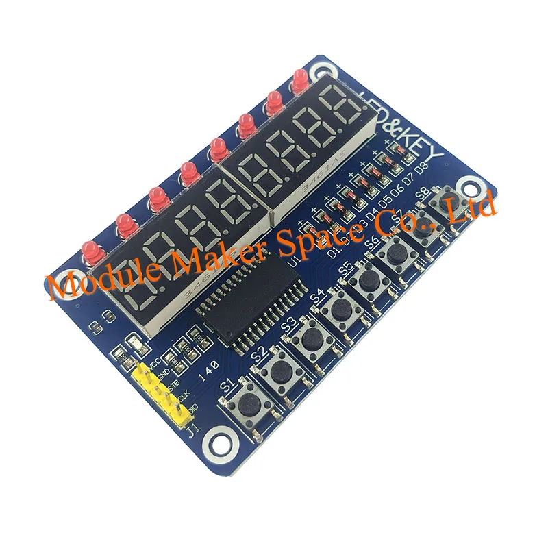 TM1638 8-Digit LED Display Module with Keys for Arduino/AVR - 8-Bit Digital Tube Driver