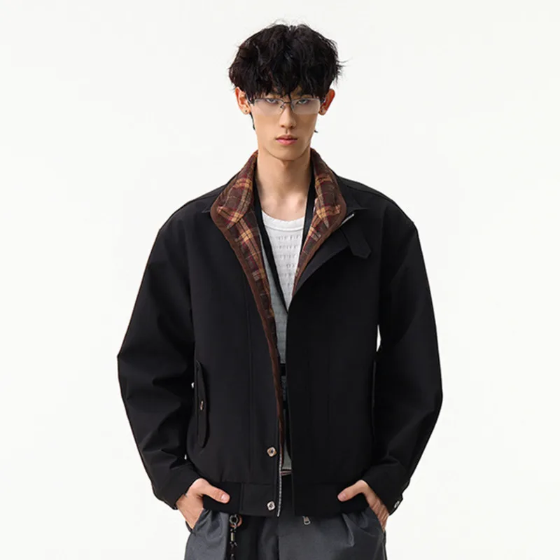 

WVGA Autumn Winter New Men Tide Functional Zipper Trendy Stand Collar Jackets Niche Chic Casual Long Sleeve Coats Ins Y2K W15317