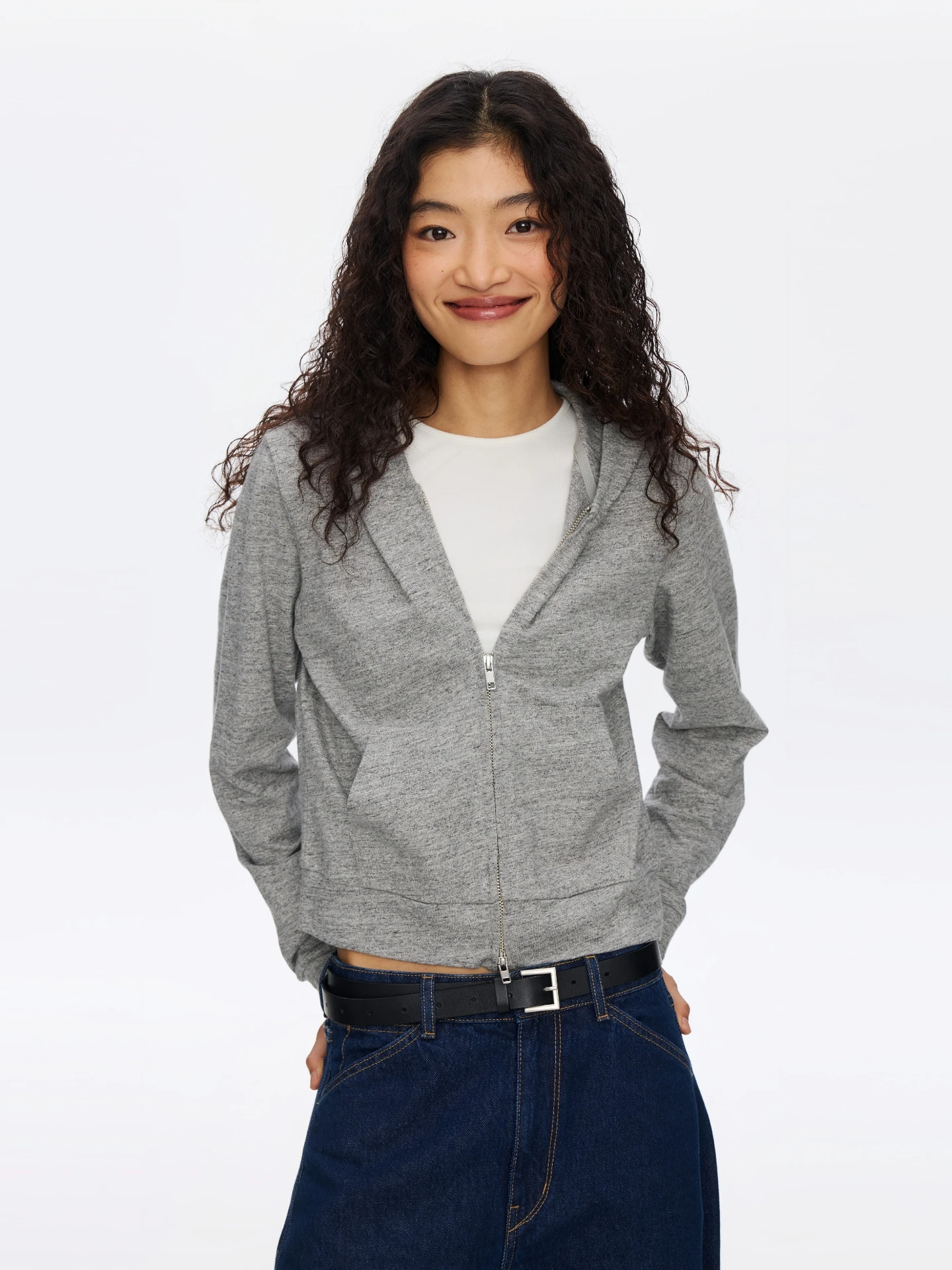 

Oneup Pure Cotton ort Zipper Hoodie Women's Spring Sport Sle Thin Cardigan Coat Floral Pattern Loose Fit Long Sve