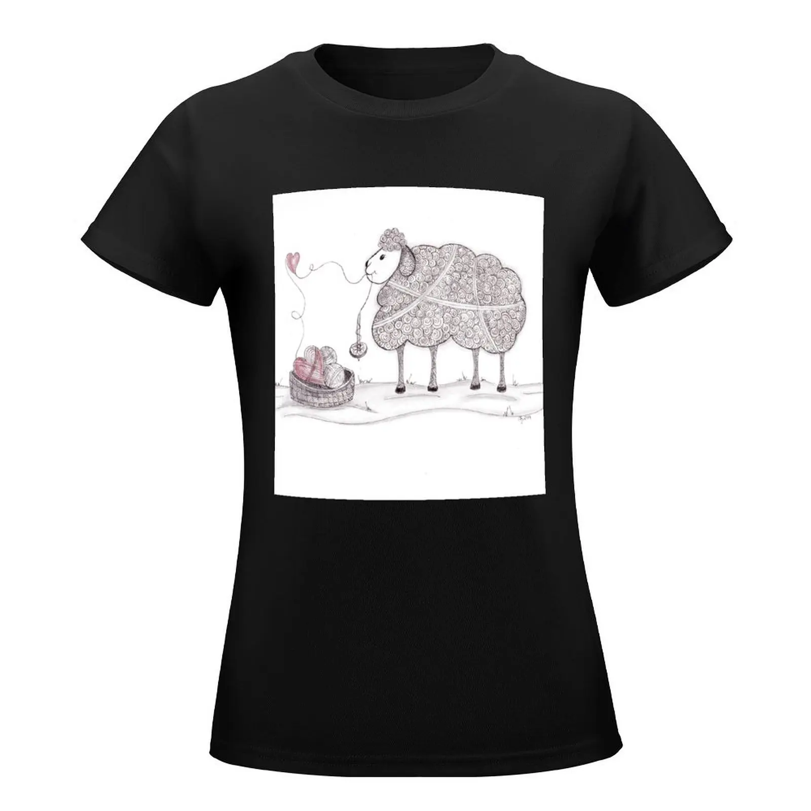 Tangled Spinning Ewe T-Shirt animal print shirt for girls female lady clothes Women clothing