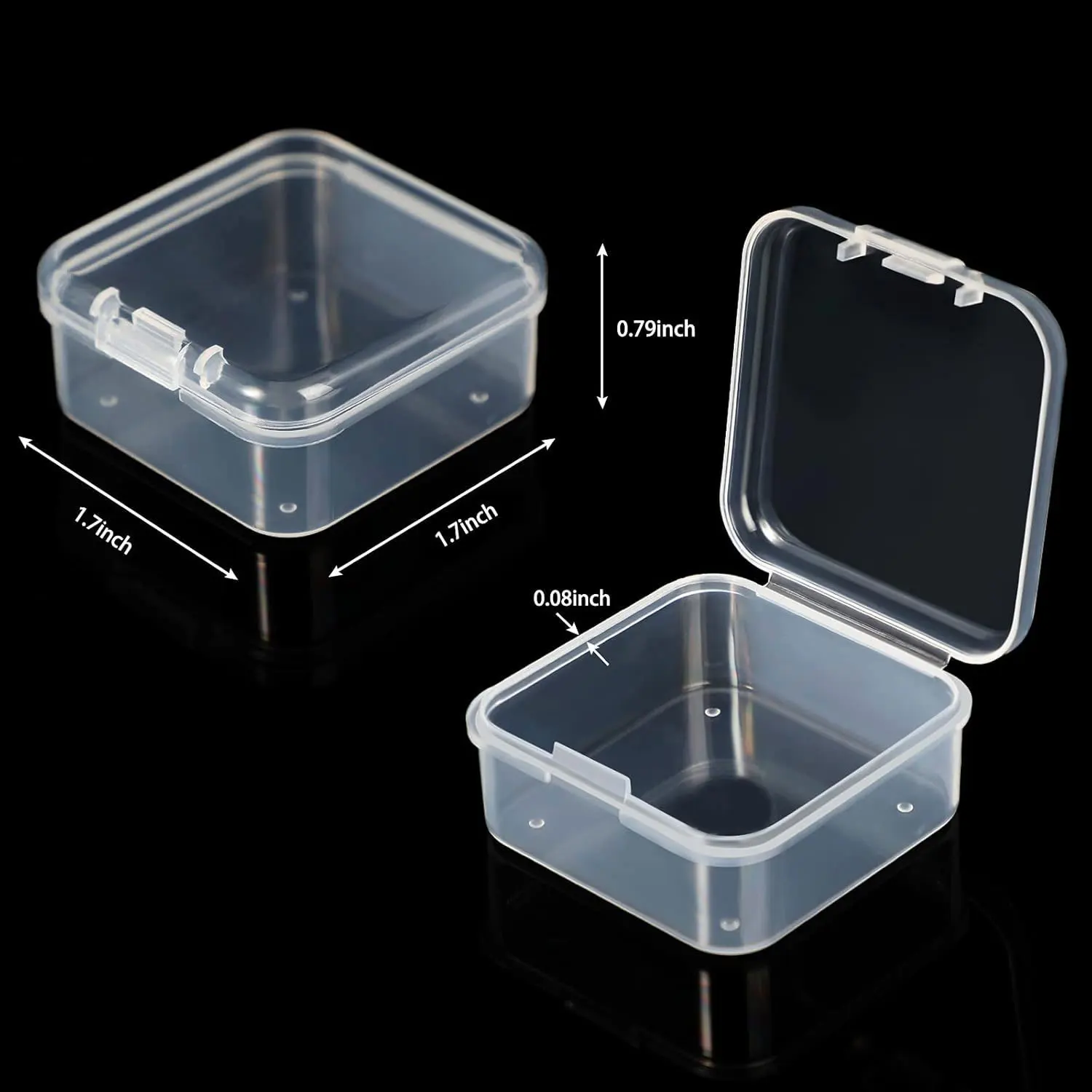Mini Storage Box Transparent Plastic Storage Box Container Portable Ring Earplugs Packaging Storage Case