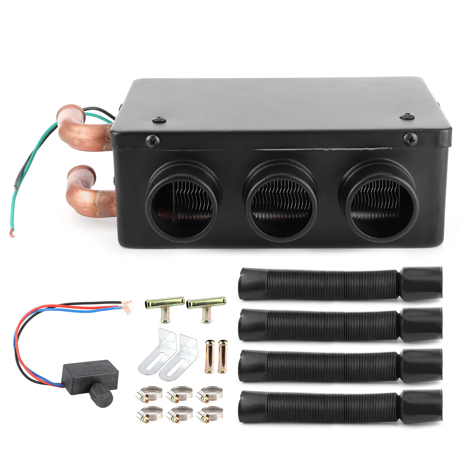 12V 50W Car Heater Kit 3 Hole Portable Fast Heating Warmer Low Noise Defroster For Truck RV