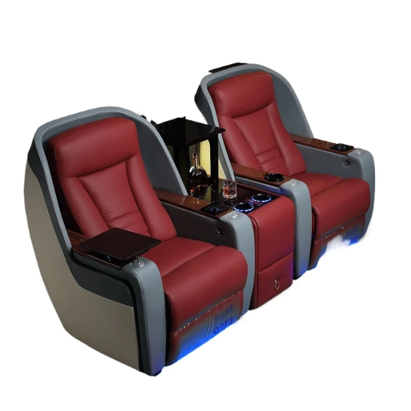 Home theater sofa first class space capsule electric leather high-end smart villa private audio and video room single recliner