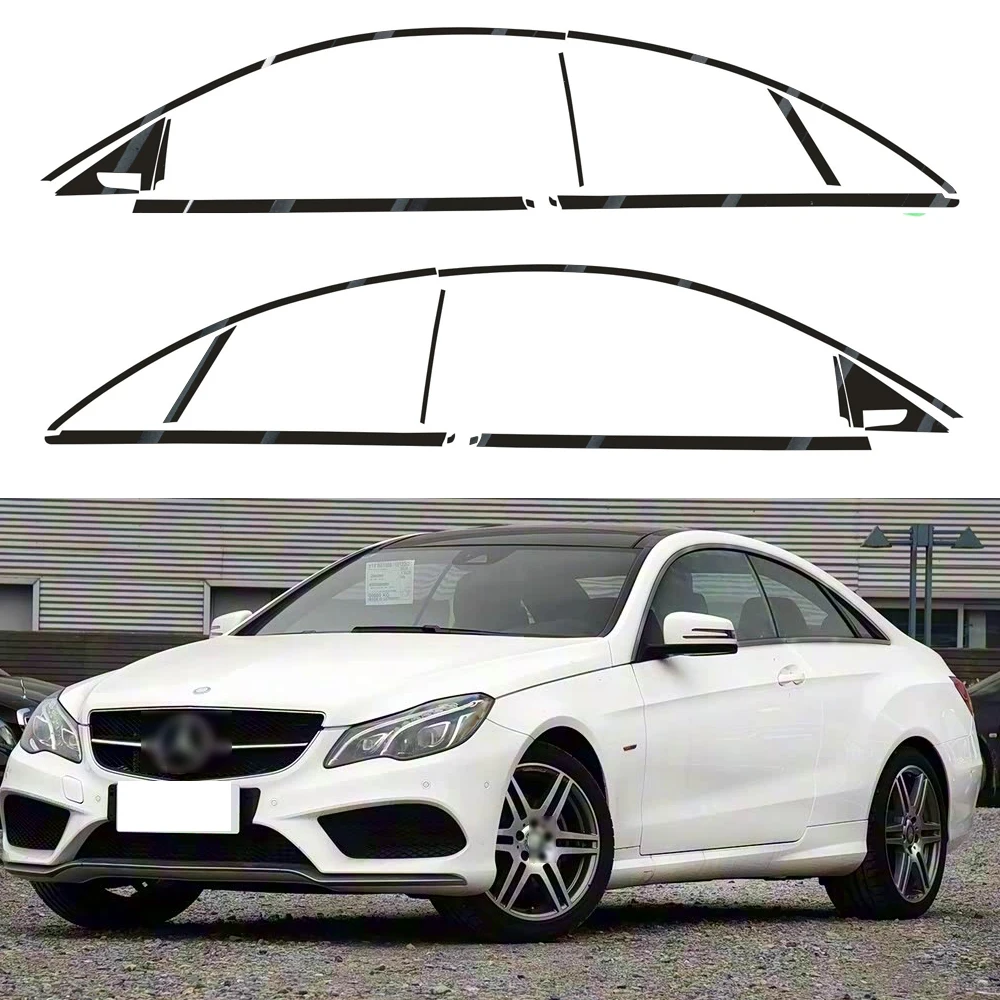 

Для Mercedes Benz E Class W207 2009-2016 купе 2 двери, окно, хромированные удаленные затемняющие стойки ABC, глянцевые черные наклейки