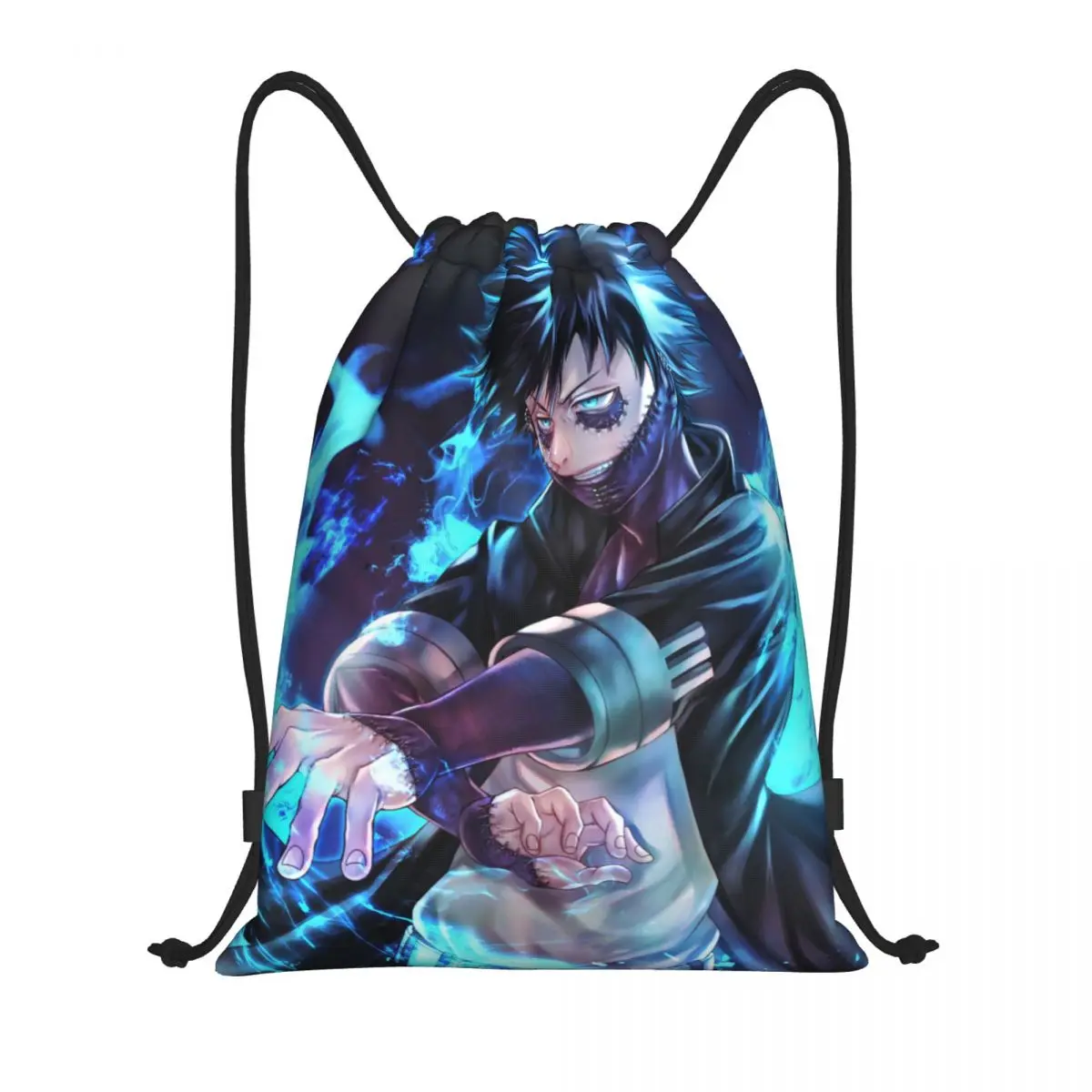 Boku No My Hero Academy Collage Drawstring Backpack Sports Gym Sackpack Academy Anime String Bag for Yoga