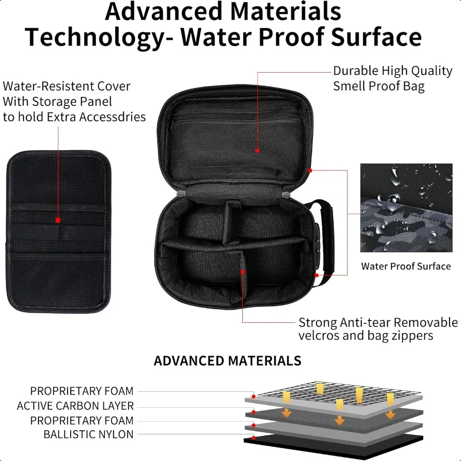 IDEATECH Smell Proof Bag Stash Box Odor Proof Smell Proof Containers with Lock Odorl Travel Storage Bag Home Organizer Case Loc