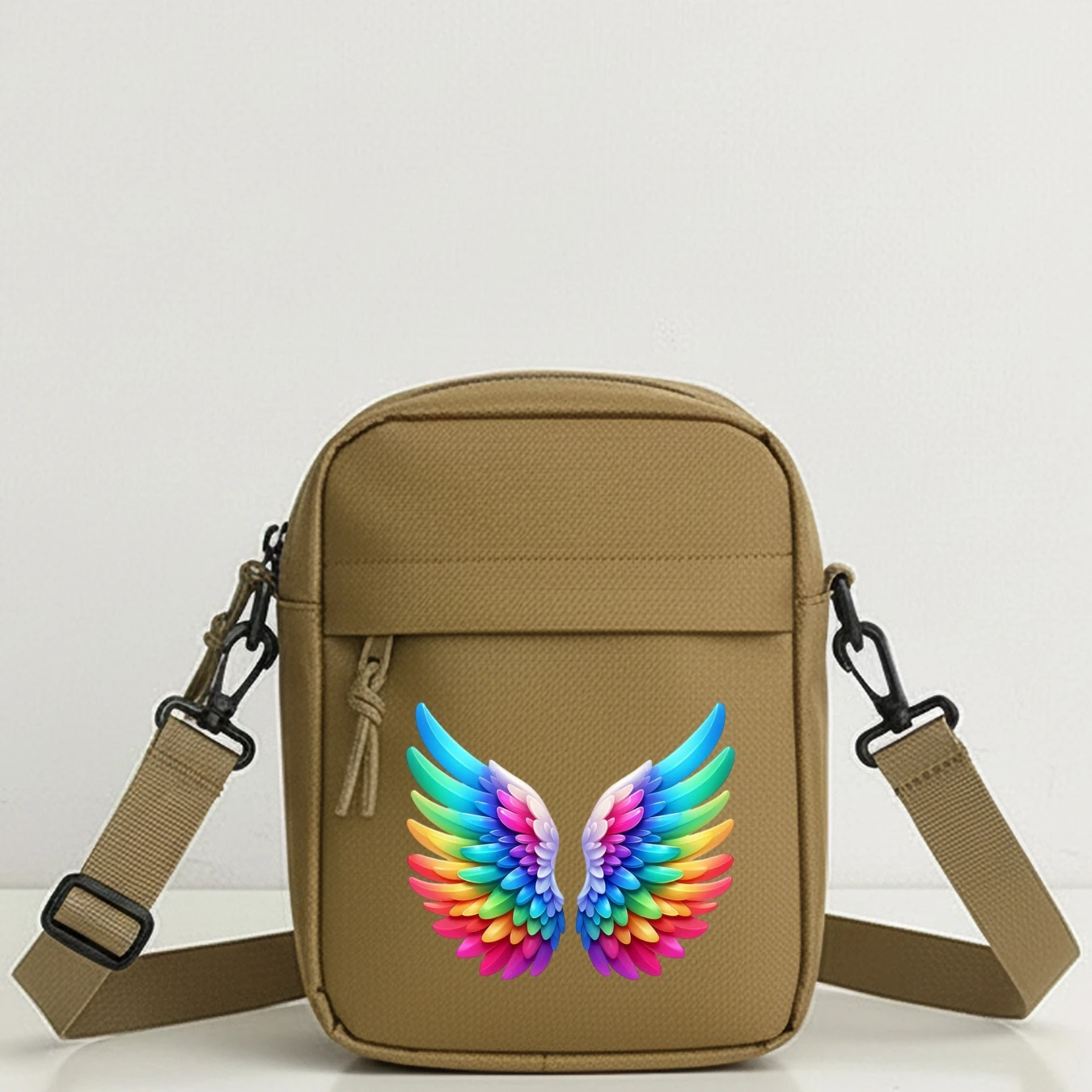 Colorful Crossbody Shoulder Bag with Removable Strap, Lightweight Travel Purse, Zipper Closure, for Outdoor, Festivals, Daily