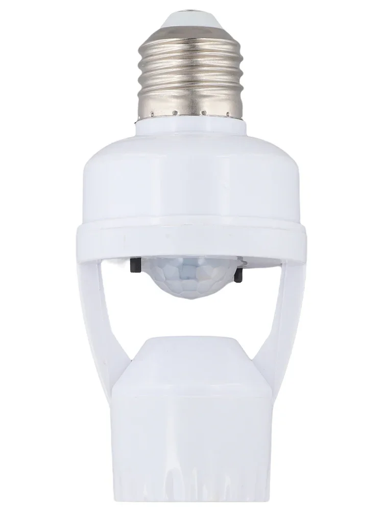 For Home Automation Intelligent PIR Sensor Lamp Holder Smart Lamp Holder White Sturdy PC Material Automatic Motion Detection