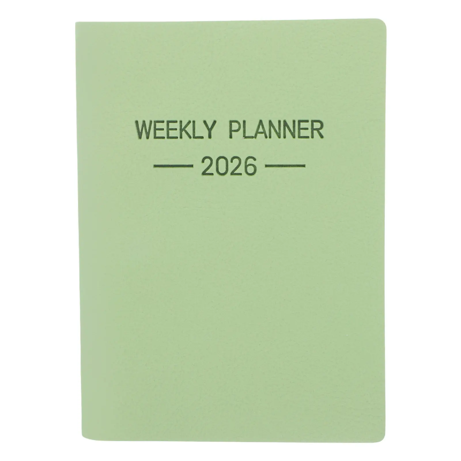 2026 Small Planner Pocket Calendar Daily Weekly Monthly Organizer Compact PU Cover Thick Paper Flat Lay Stitching for Purse