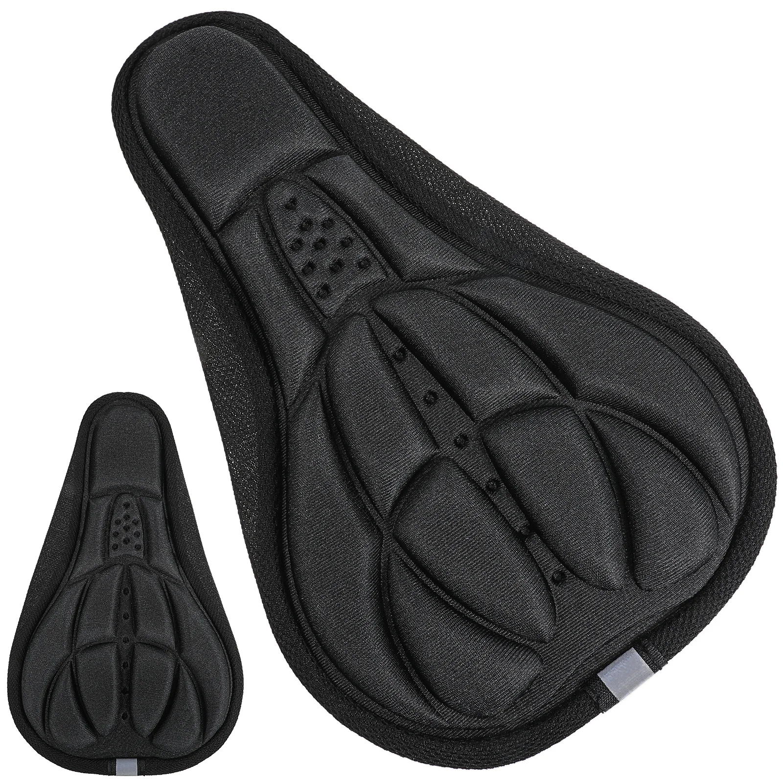 

2 pcs Bicycle Seat Cover Black Comfortable Ride Ergonomic Breathable Cushioning Sturdy Material Elasticity Suitable Road