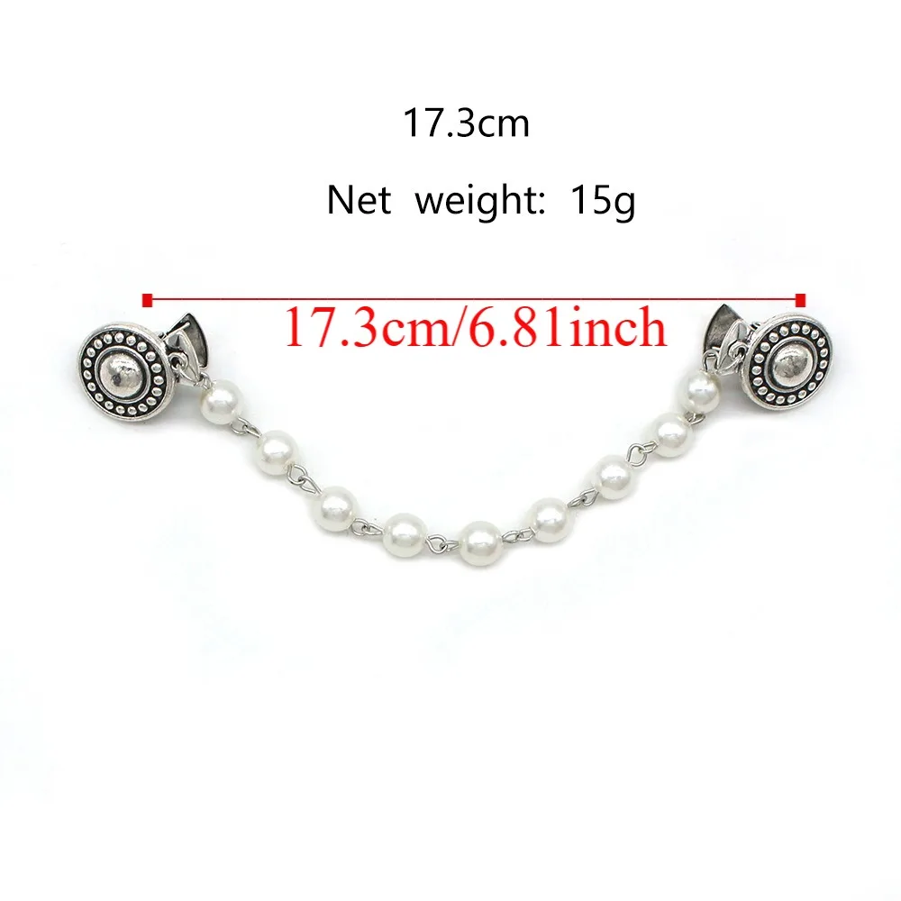 Retro Suit Brooch Korean Grace Gentleman Tassel Brooch Fashion Trend Suit Shirt Collar Chain High End Banquet