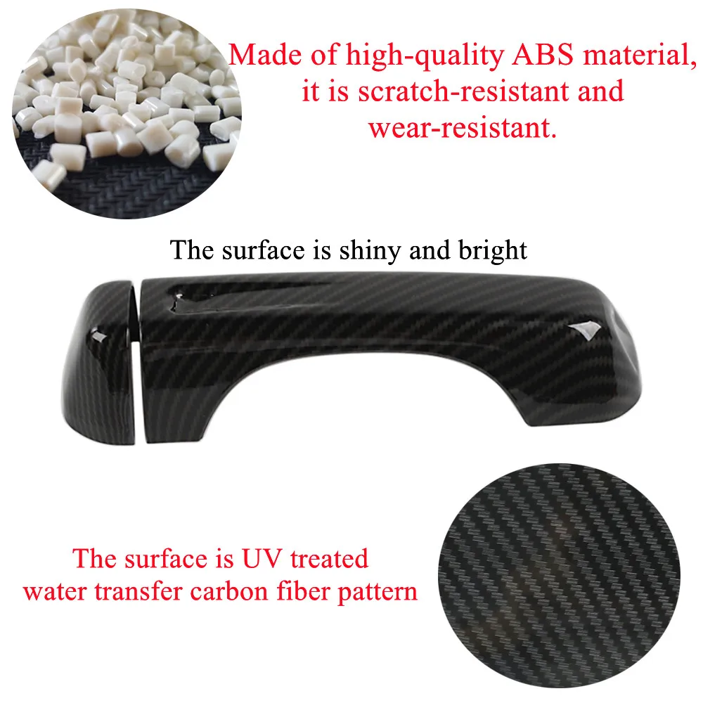 Car Door Handle Tailgate Handle Cover Sticker for Jeep Wrangler JL 2018-2023 4-Door Without Smart Lock Hole Exterior Accessories view 2