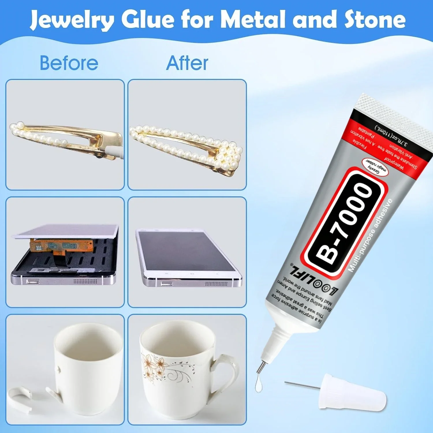 B7000 Glue Multi Purpose Adhesive Strong Clear Glue For Phone Screen Repair Jewelry Making DIY Crafts Metal Glass Plastic Wood