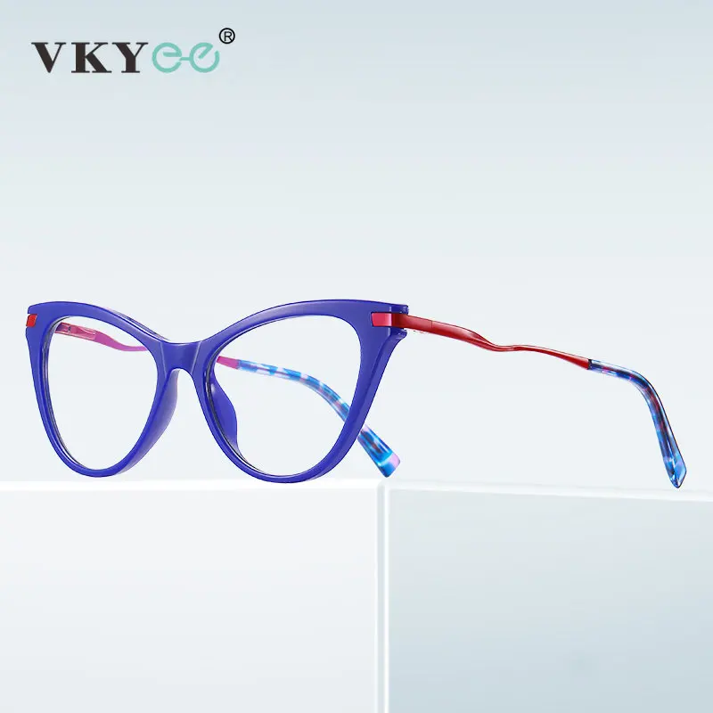 VICKY Cat Eye Anti Blue Light Reading Glasses Women Computer Optics Eyeglasses Anti-reflective Prescription Glasses PFD2109