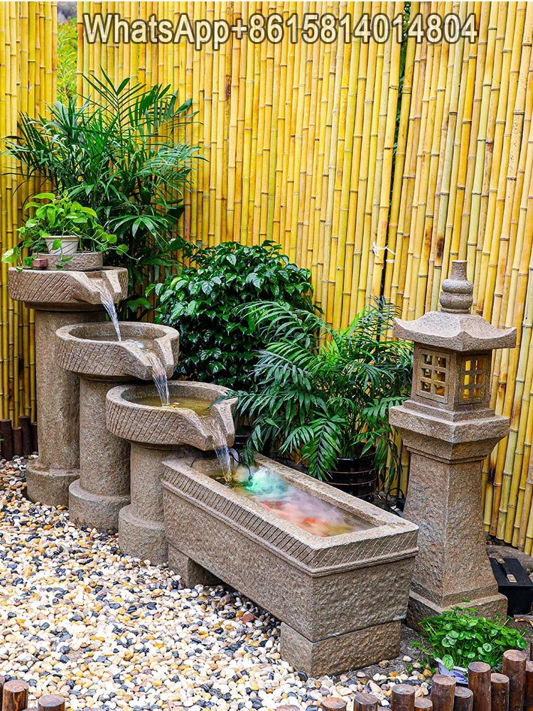 Rockery and flowing water fountain/fish pond fountain/courtyard garden stone mill circulating water waterfall decoration