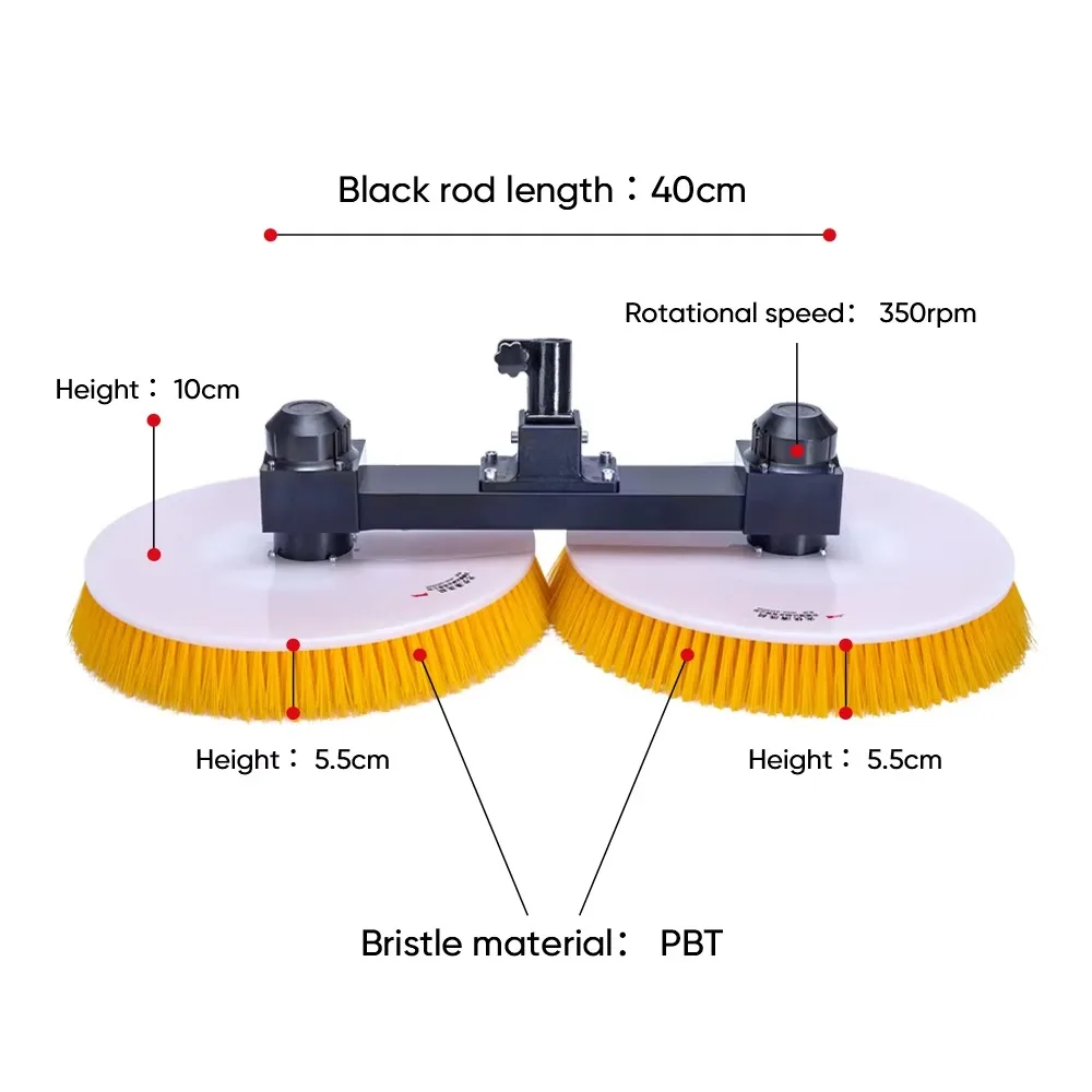 CE Certified Electric Solar Panel Cleaning Brush Disc Rotary Handheld Telescopic Pole Wet Dry PV Cleaner