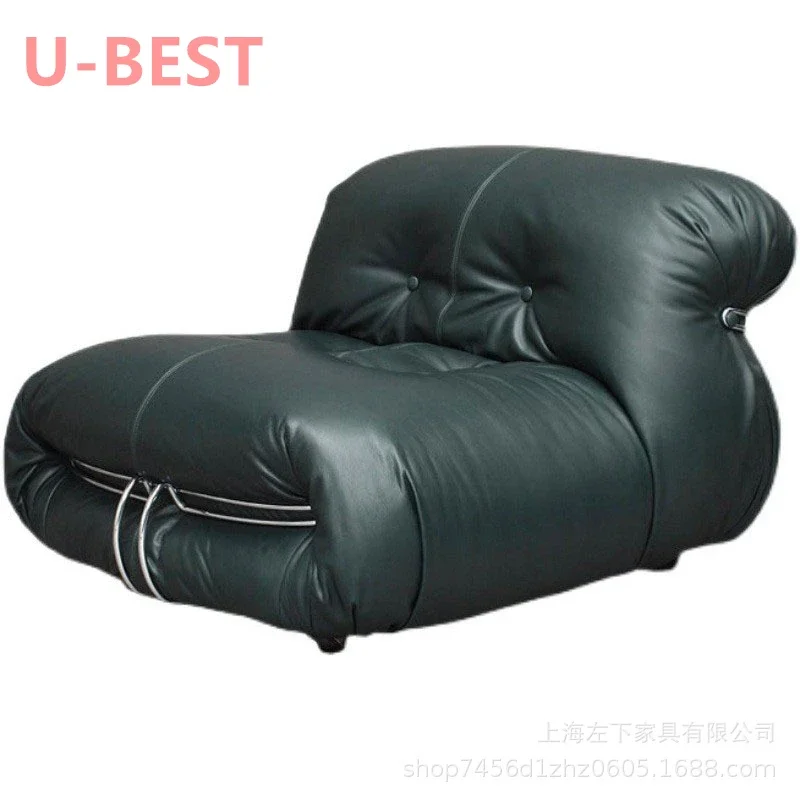 U-BEST Mid-Century Italian Designer Fabric Hippo Sofa Retro Design Living Room Furniture White Boucle Single Sofa Chair