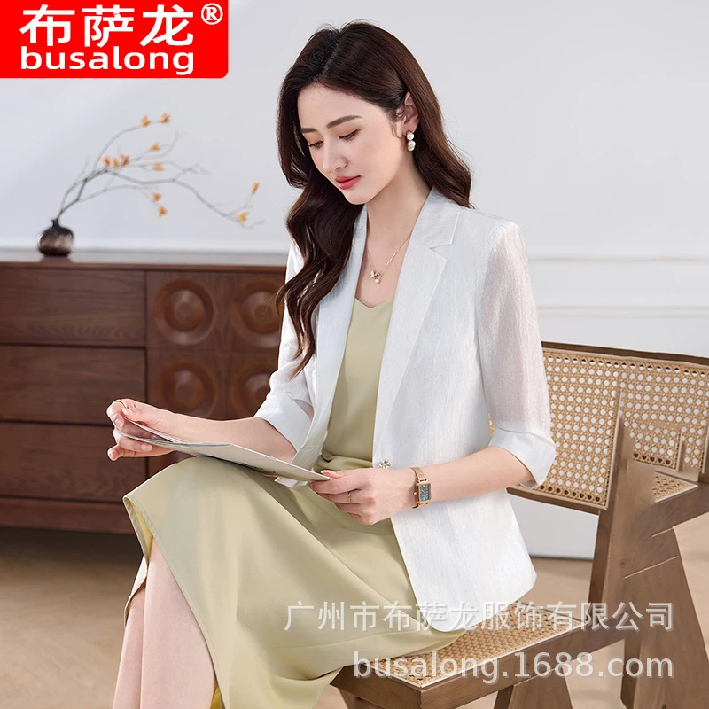

2026New style business blazer for women, mid-sleeve professional suit, formal women's jacket, workwear wholesale
