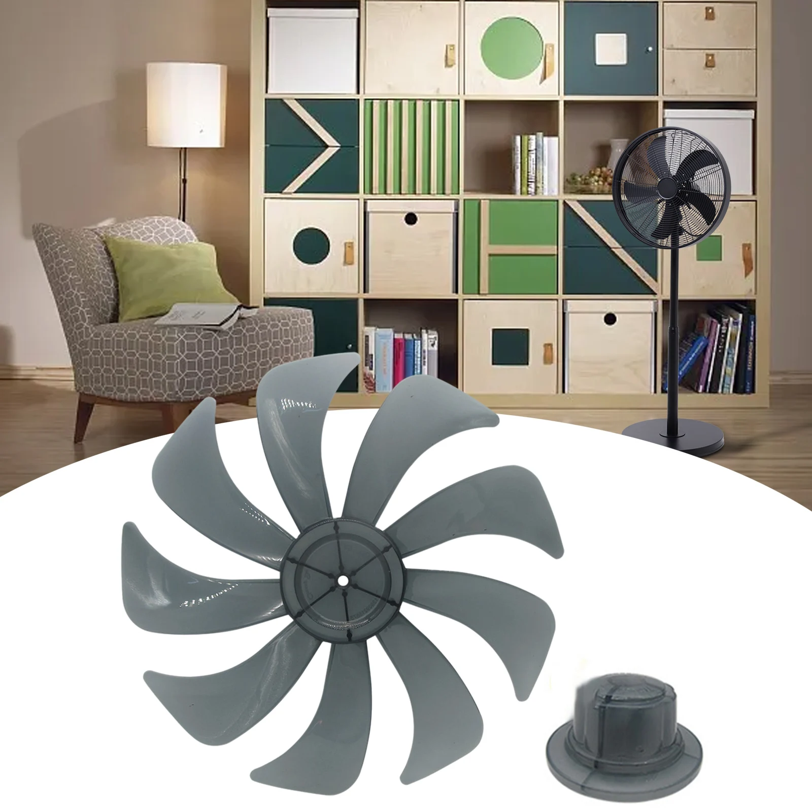 Easy to Install Household Floor Fan 14Inch Nine Blade Design  Sturdy PP Plastic Construction  Quiet and Powerful Airflow