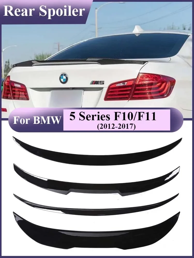 

For BMW 5 Series F10 F11 F18 2010-2017 M5 MP M4 PSM Style Gloss Black Rear Bumper Lip Trunk Carbon Fiber Roof Spoiler Tail Parts