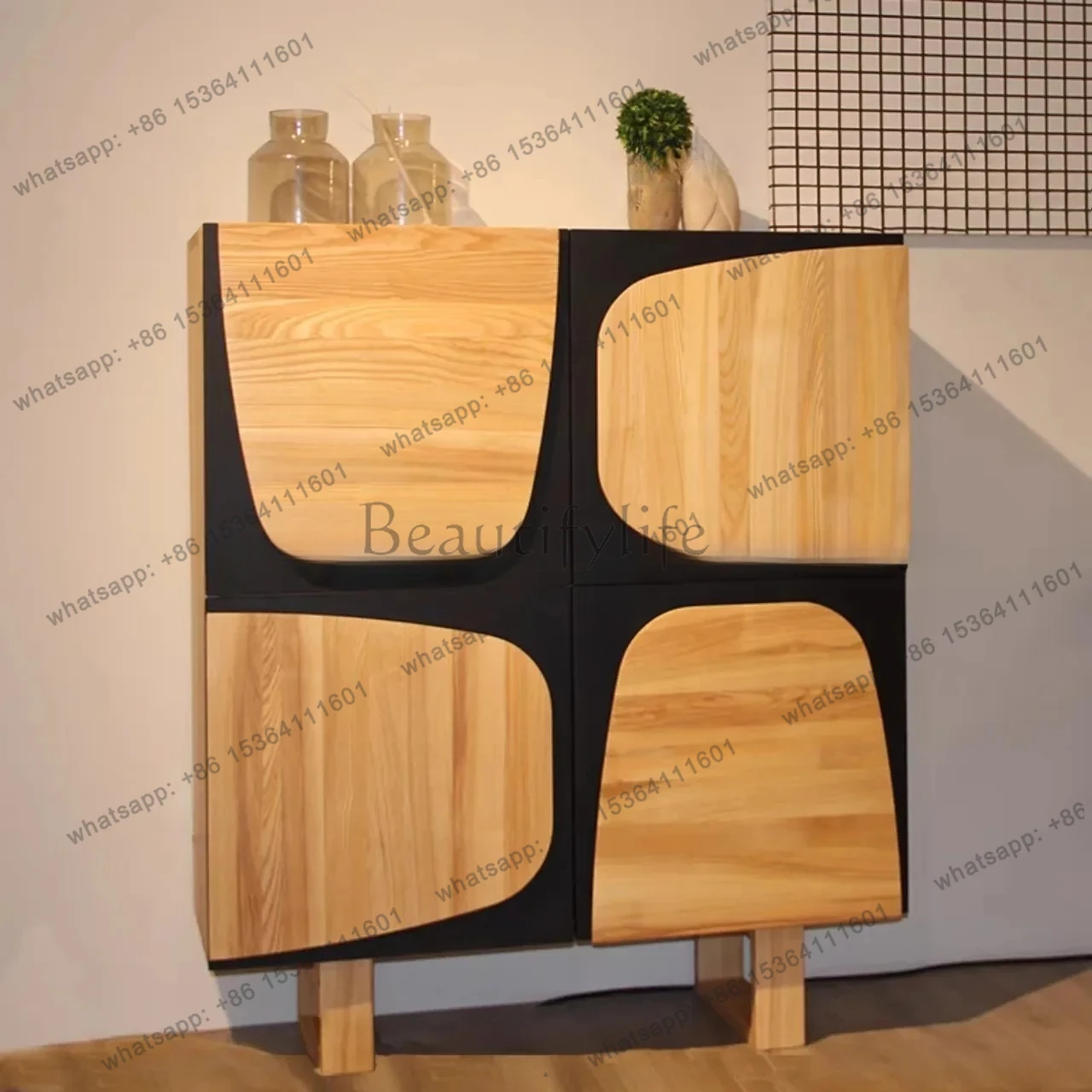 

LXСредневековый обеденный боковой шкаф из цельного дерева, бытовой настенный входной шкаф, современный креативный шкаф для хранения по индивидуальному заказуSSS