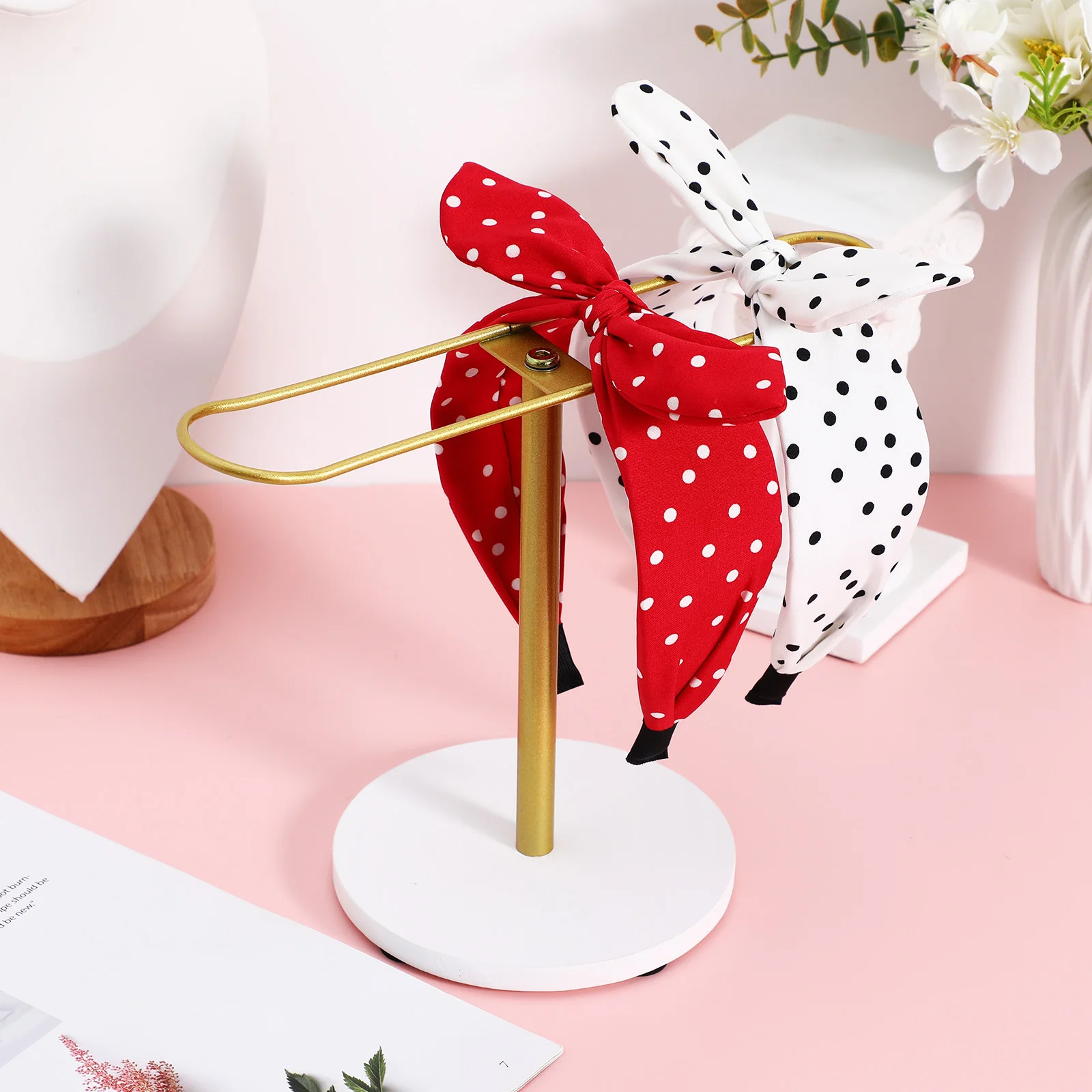 Desktop Headband Organizer Stand T Shaped Hairband Rack Hair Accessories Storage Display for Vanity Bathroom Bedroom