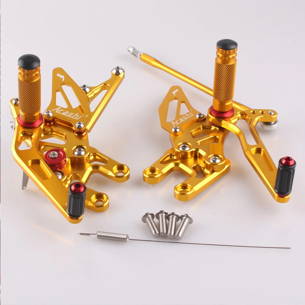 CNC Aluminum Adjustment Rider Footrest Rear Sets Rearset Pedal Foot Pegs Footpegs For Kawasaki Ninja ZX10R 2004 2005