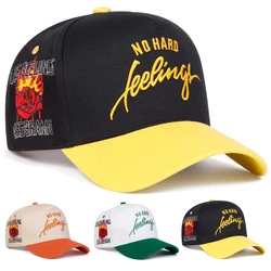 Unisex NO HARD Embroidery Side Rose Baseball Caps Spring Autumn Outdoor Adjustable Casual Hats Sunscreen Hat