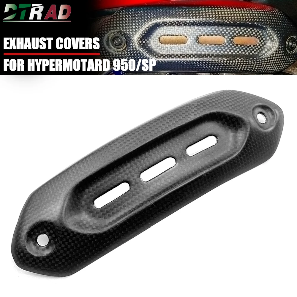 Motorcycle Carbon Fiber Heat Shield Exhaust Cover For DUCATI Hypermotard 950/SP/RVE 2019-2023 939 821 Hyperstrada Accessories