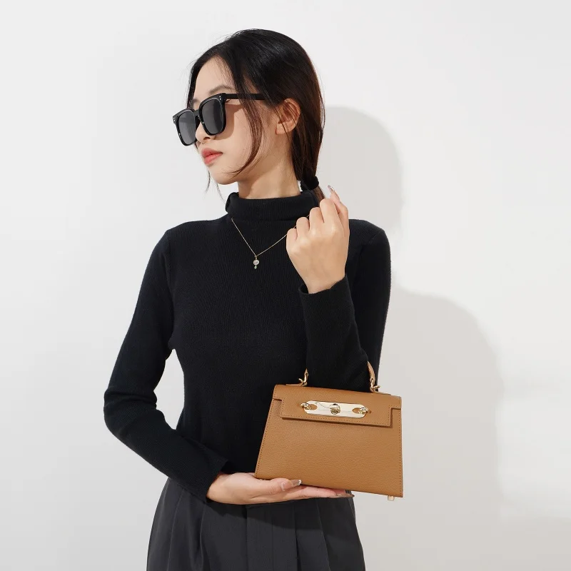 VGOOCI dames lederen tas koeienhuid tas luxe kleine ketting flip cover mini schoudertas voor dames designer luxe handtas