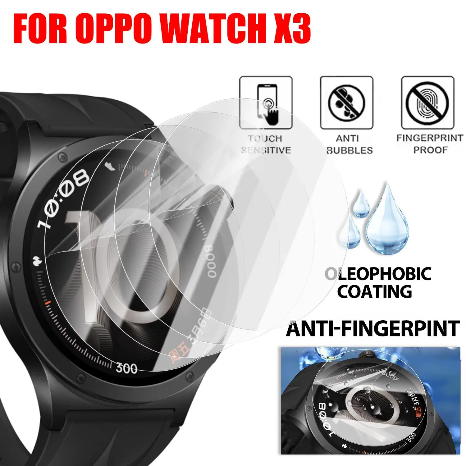 

.For OPPO Watch X3 Ultra HD Anti-Scratch Protection Hydrogel Films For OPPO Watch X3 HD Soft TPU Screen Protectors Film