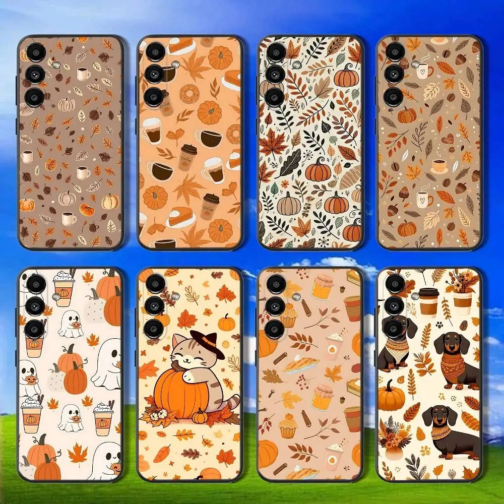 

Autumn leaves and pumpkins Phone Case For Samsung Galaxy A13,A21s,A22,A31,A32,A52,A53,A71,A80,Soft Black Shell