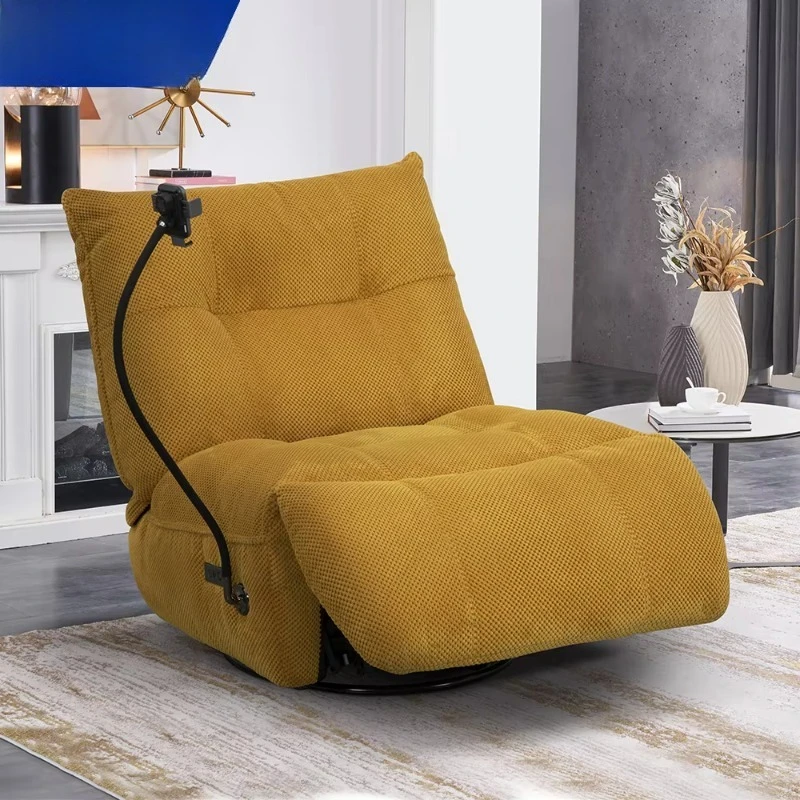

MANWAH CHEERS Fabric Hotel Swivel Chair Living Room Knockdown Furniture One Seat Rotating Recliner Chair Sofa