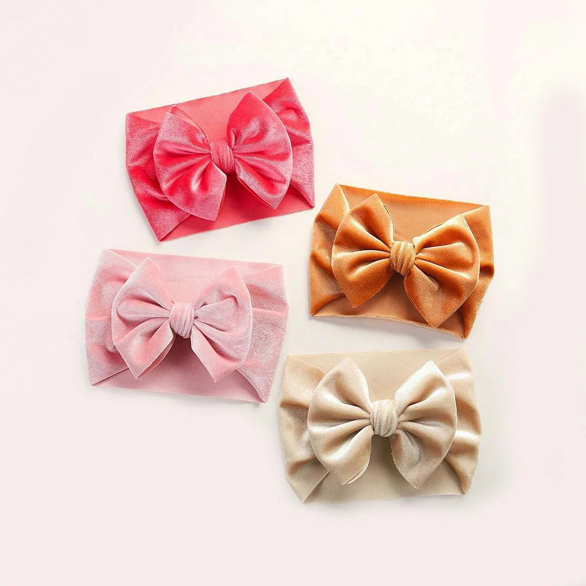 4 шт., бархатные повязки на голову для девочек, на осень/зиму