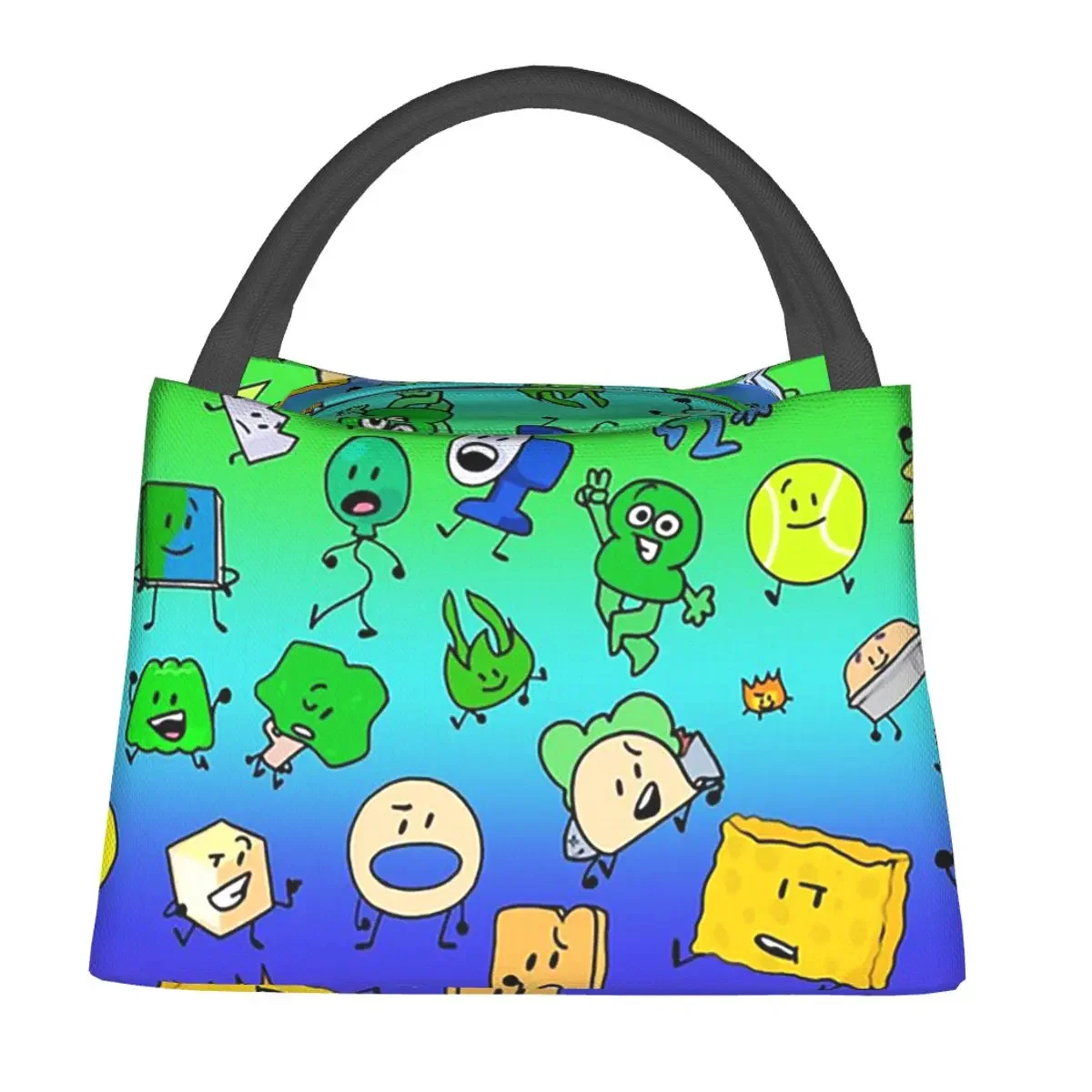 

BFDI все персонажи Радужные сумки для обеда Бенто Коробка Герметичная сумка для обеда Сумки для пикника Сумка-холодильник Термосумка для женщин и детей Путешествия