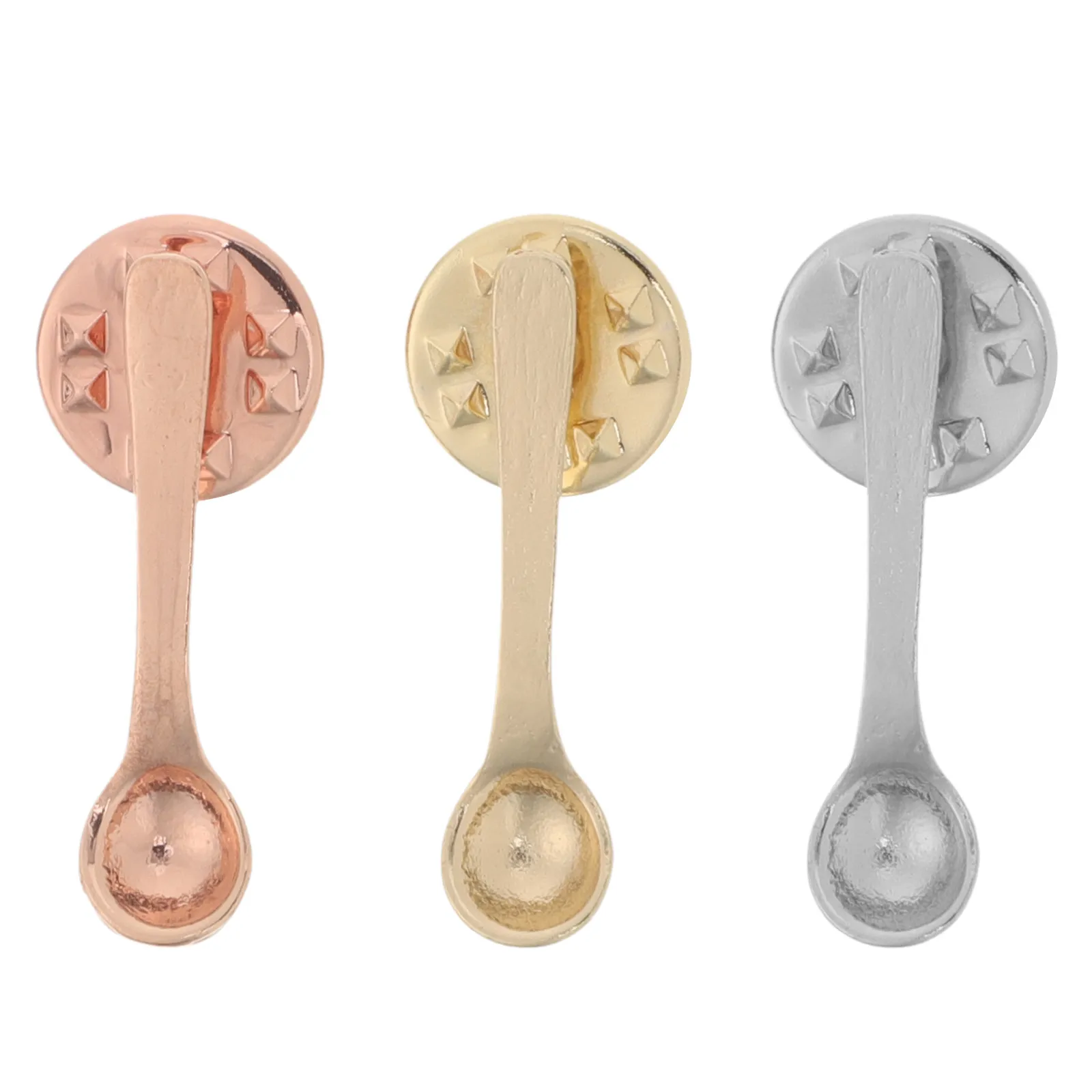3Pcs Creative Coffee Brooch Alloy Spoon Pin Cute Coffee Lover Badge for Backpacks Hats Clothing Accessories Cute Pins
