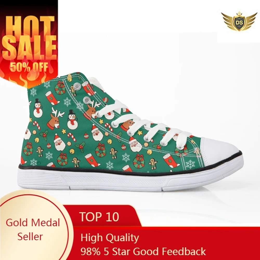 

Woman Sneaker Free Custom Your Logo Image Brand Female Casual Vulcanize Zapatos High Top Shoes Size 35-45 Christmas Pictures