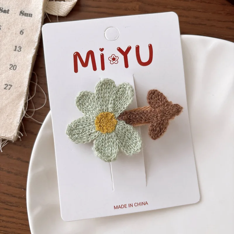 2026 bonito malha flor grampos de cabelo crianças meninas crianças grampos de cabelo pinos presilhas acessórios hairclip headwear ornamento