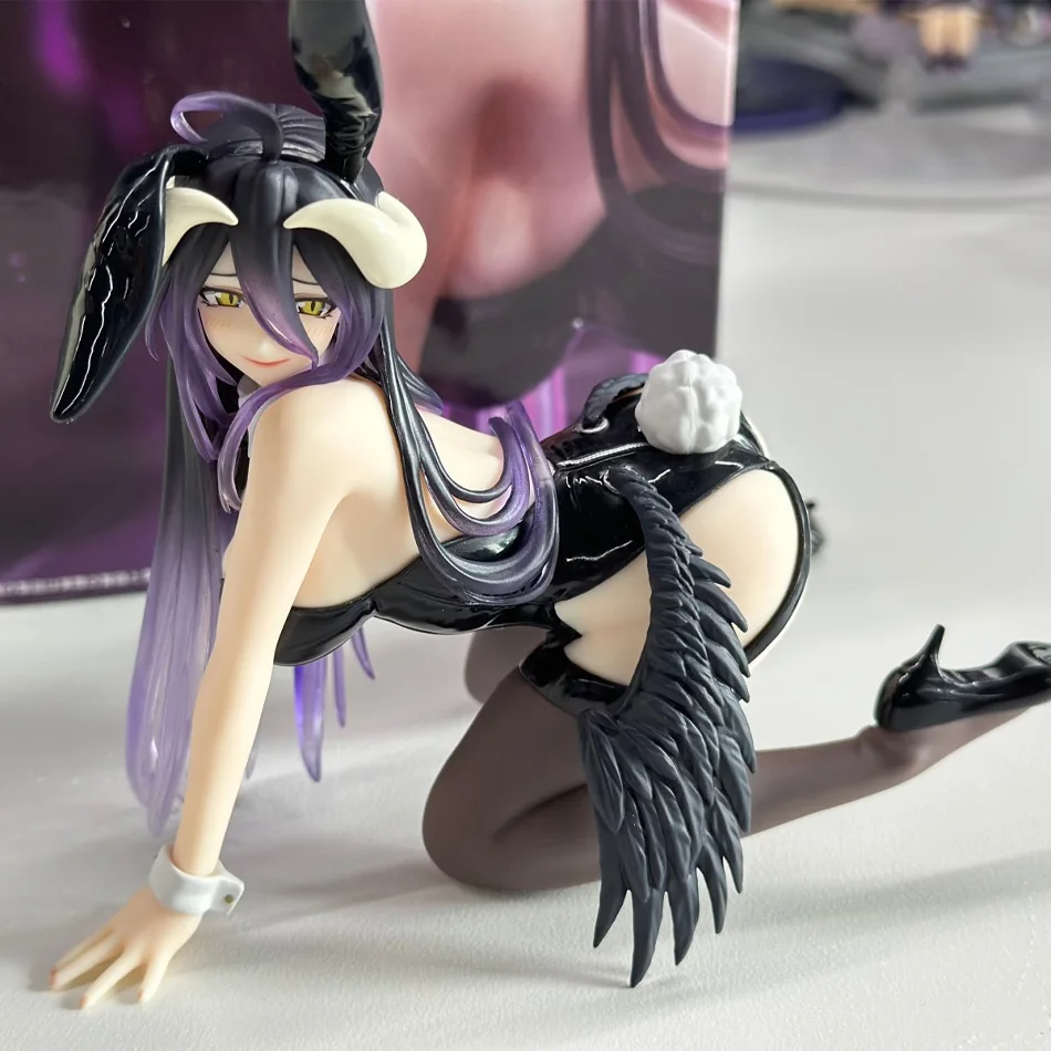 핫 11CM 애니메이션 오버로드 피규어 알베도 버니걸 무릎 꿇은 애니메이션 피규어 모델 장난감 선물 컬렉션 장식품 PVC 장난감