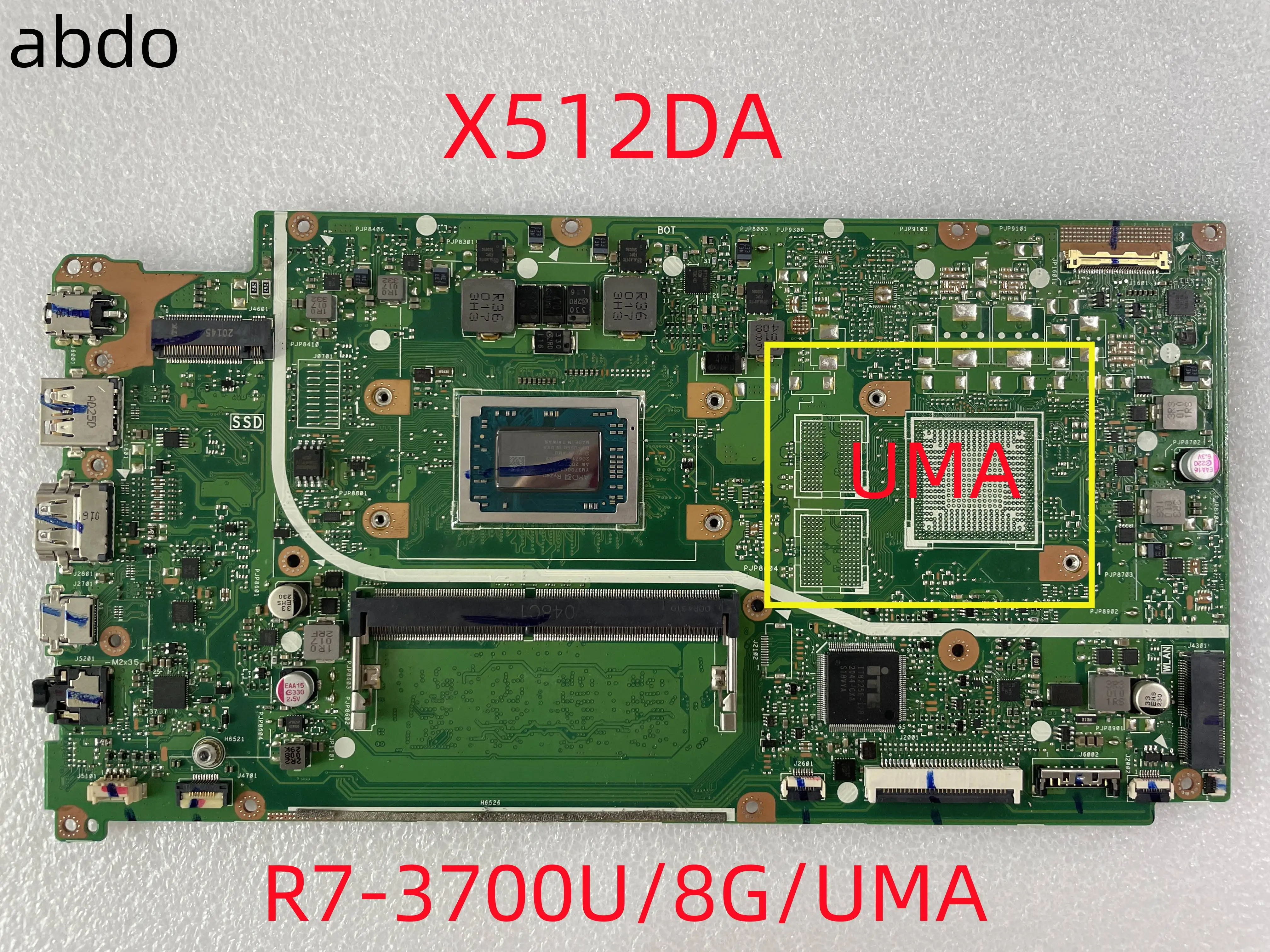 X512DK Mainboard For ASUS X512DA Laptop Motherboard with R7-3700U RAM-8GB UMA