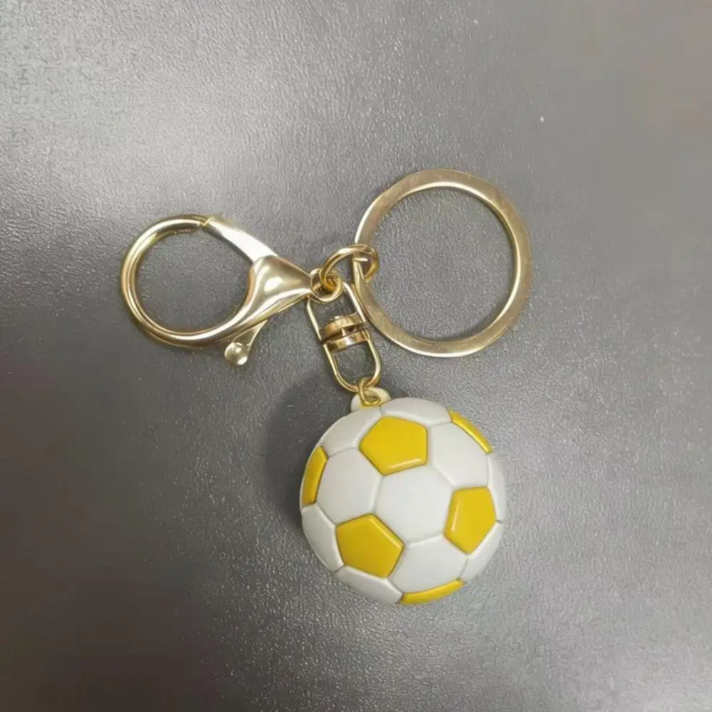 Soccer Ball Pendant Football Keychain Football Design Keychain Pendant with Lobster Clasp Thickened Metal Key Ring for Backpack